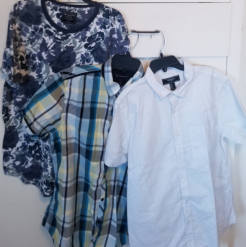 5 pc Forever 21 men, Abercrombie, INC, shirts lrg - Picture 1 of 16